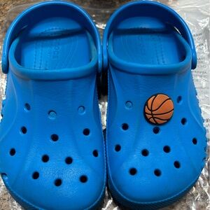 CROCS Kids Blue Clogs with Basketball Jibbitz